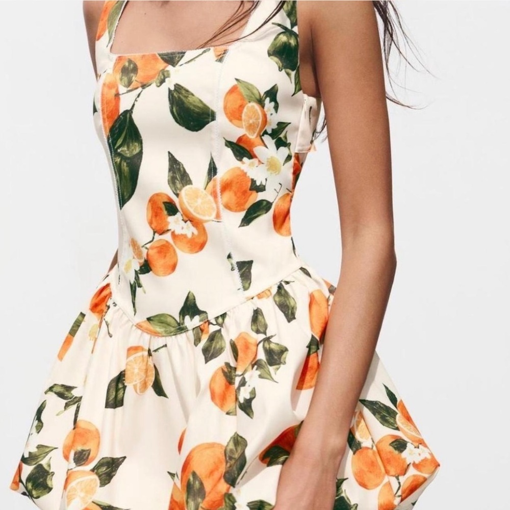 zara tangerine dress